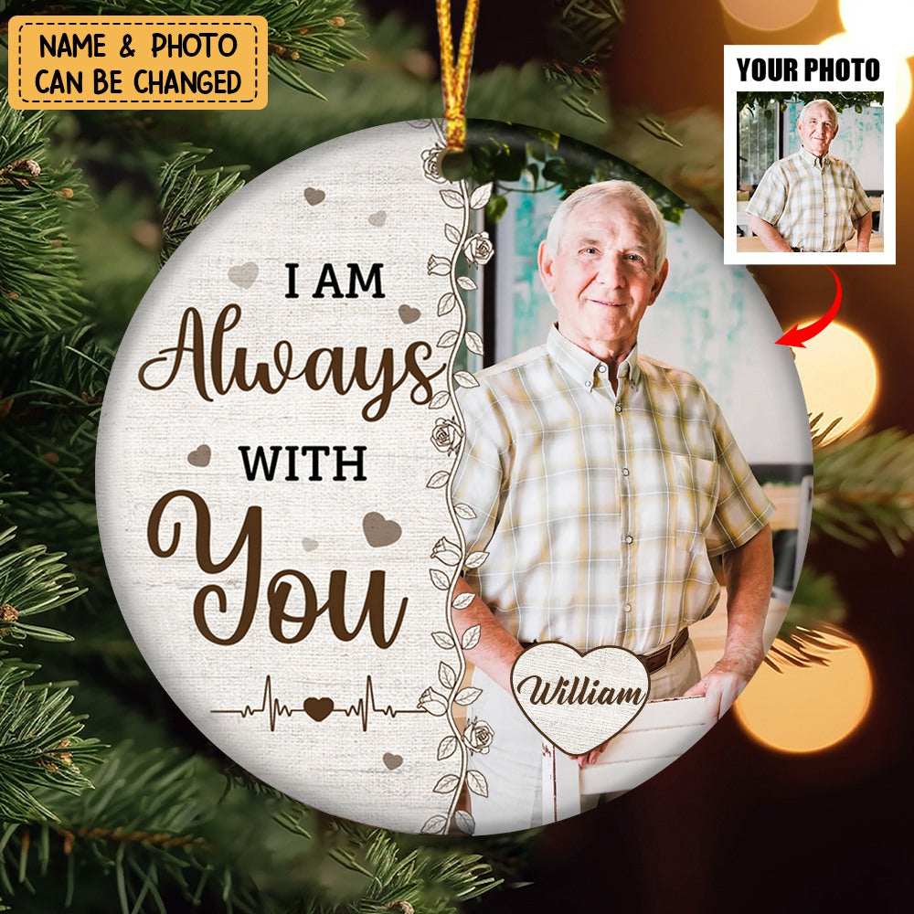 Always On Our Minds Forever In Our Hearts - Personalized Ceramic Photo Ornament