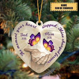 The Moment Your Heart Stopped, Mine Changed Forever Custom Memorial Ceramic Ornament