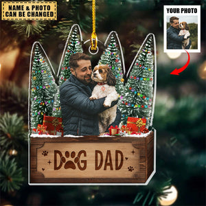 Transparent Ornament - Dog Dad - Custom from Photo
