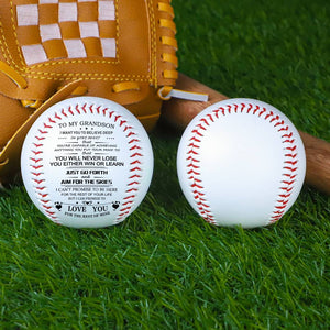 To My GrandSon - You Will Never Lose - Personalized Baseball