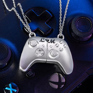 Personalized Magnetic Gamer Matching Necklace Set