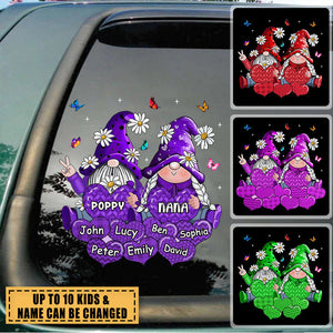 Colorful Grandpa- Grandma Dwarf Loves Sweet Heart Kids Personalized Decal