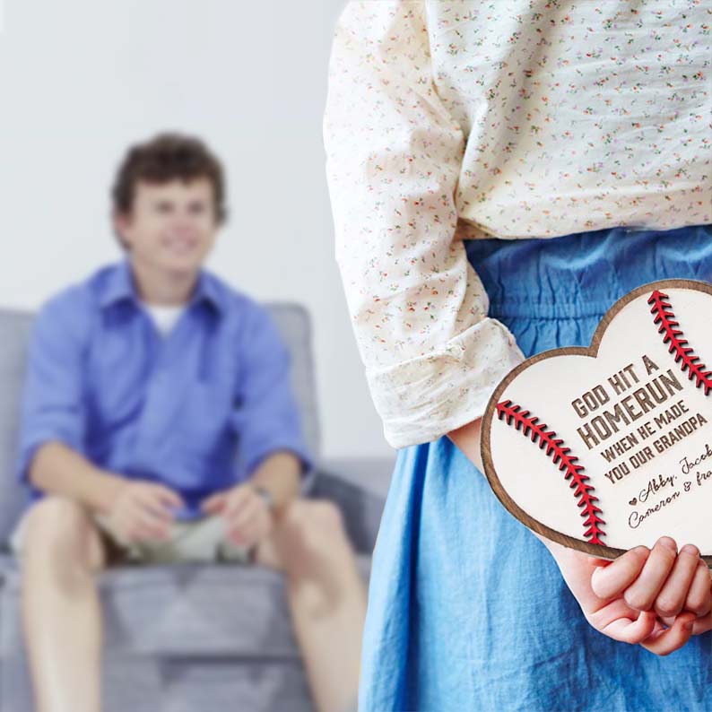 Personalized Father’s Day Baseball Heart Sign