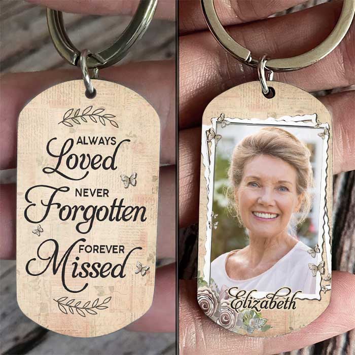 Always Loved, Never Forgotten, Forever Missed - Upload Image, Personalized Keychain