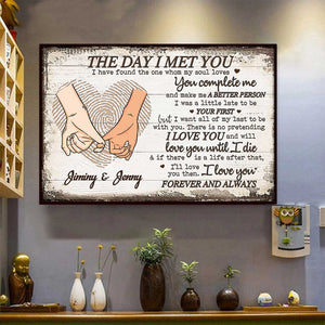 Love You Forever And Always - Gift For Couples, Husband Wife, Personalized Horizontal Poster