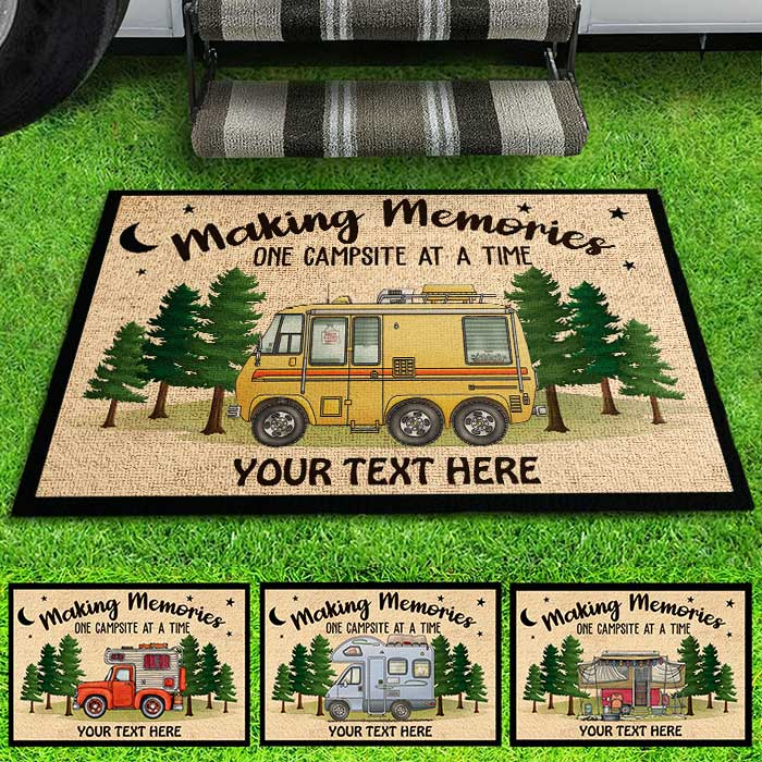 Making Memories One Campsite At A Time - Personalized Decorative Mat, Doormat