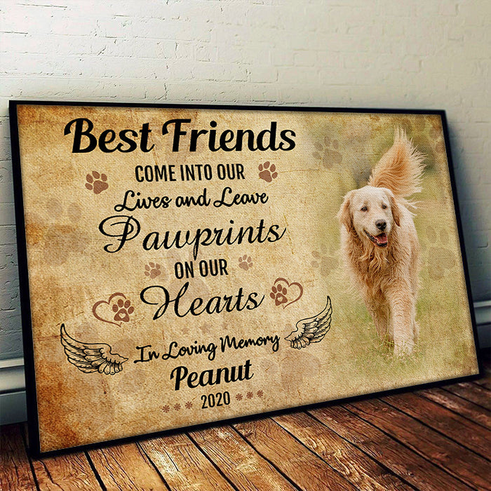 Pawprints On Our Hearts - Gift For Dog Lovers - Personalized Horizontal Poster