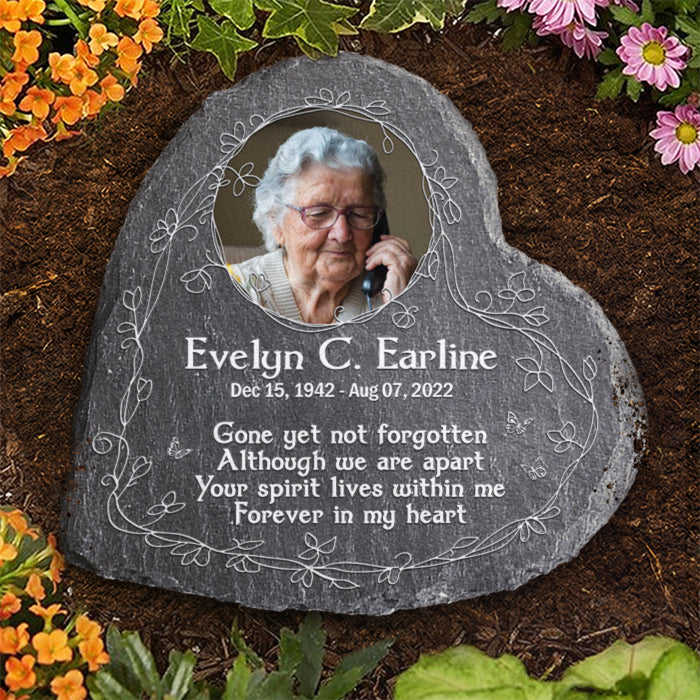 Your Spirit Lives Within Me Forever In My Heart - Personalized Memorial Stone, Human Grave Marker - Upload Image, Memorial Gift, Sympathy Gift