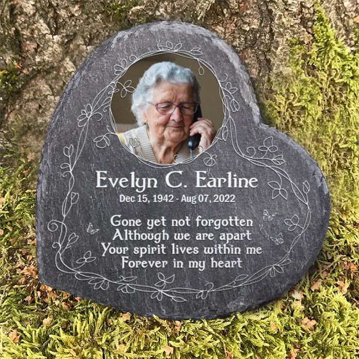 Your Spirit Lives Within Me Forever In My Heart - Personalized Memorial Stone, Human Grave Marker - Upload Image, Memorial Gift, Sympathy Gift