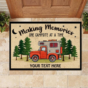 Making Memories One Campsite At A Time - Personalized Decorative Mat, Doormat