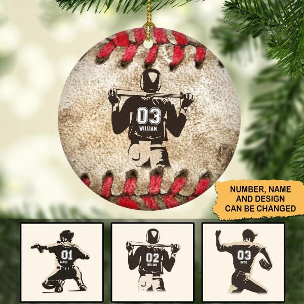 Personalized Baseball Player Position Circle Ornament Gift For Baseball Lover
