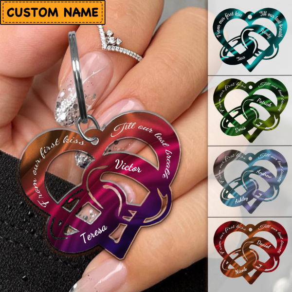 Personalized Couple Gift Heart-shaped Keychain