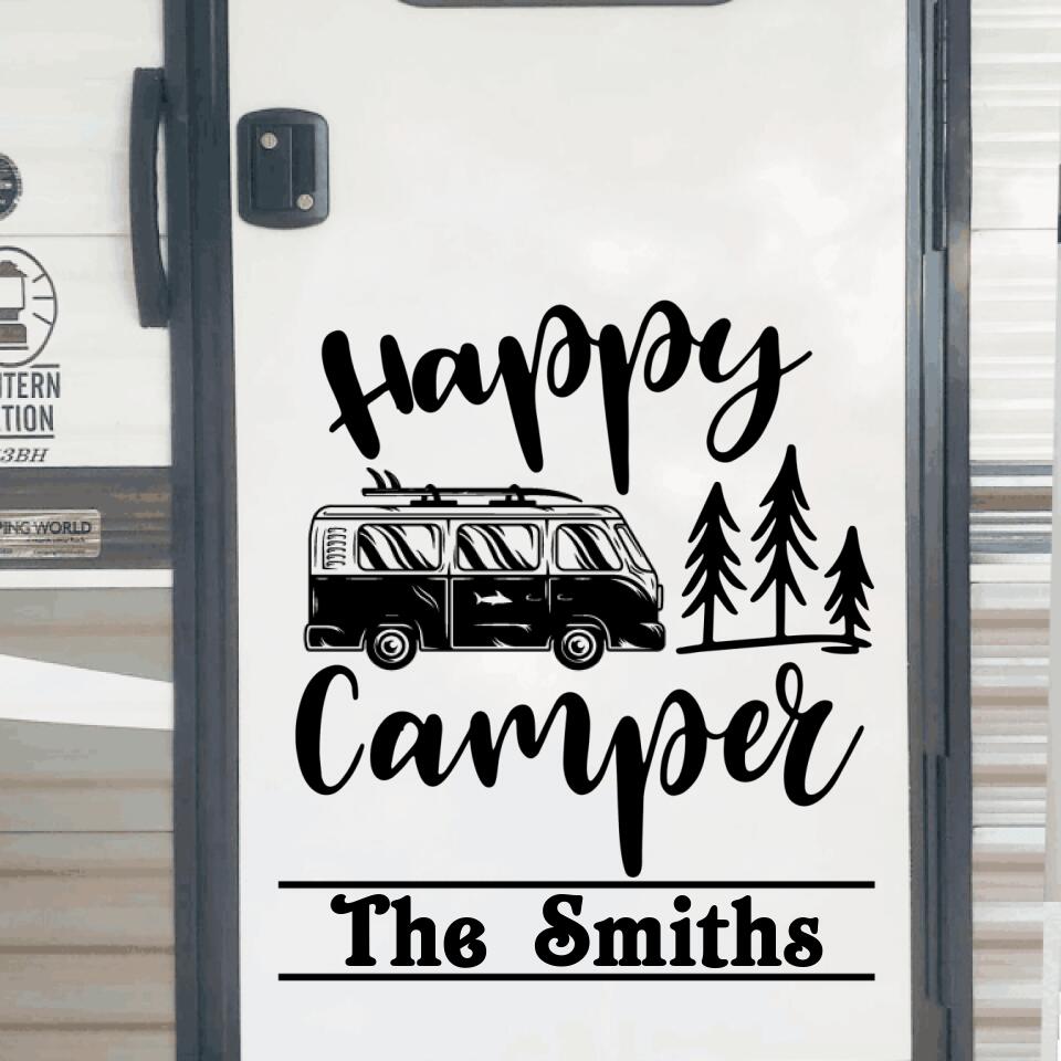 Personalized Happy Camper Decal