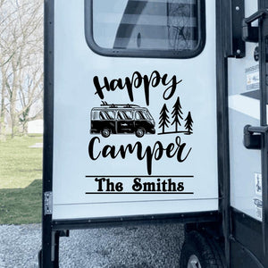 Personalized Happy Camper Decal