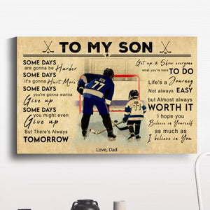 Custom Personalized Ice Hockey Poster, Gifts For Son With Custom Name, Number, Appearance & Landscape