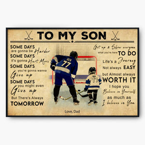 Custom Personalized Ice Hockey Poster, Gifts For Son With Custom Name, Number, Appearance & Landscape