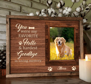 Custom Personalized Photo Memorial Dog Poster - Memorial Gifts For Dog Lovers - You Were My Favorite Hello & Hardest Goodbye In Loving Memory