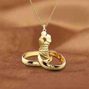 COUPLE GIFT COUPLE RINGS PERSONALIZED Stainless Steel Necklace