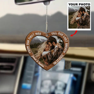 Personalized Car Hanging Ornament - Gift For Couple - From Our First Kiss