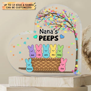 Personalized Heart-Shaped Acrylic Plaque - Gift For Grandma - Grandma's Peeps