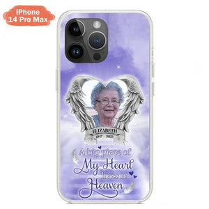 Custom Personalized Memorial Phone Case - Upload Photo - Memorial Gift Idea For Family Member/ Pet Owner - A Big Piece Of My Heart Lives In Heaven - Case For iPhone And Samsung