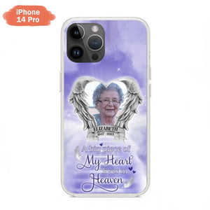 Custom Personalized Memorial Phone Case - Upload Photo - Memorial Gift Idea For Family Member/ Pet Owner - A Big Piece Of My Heart Lives In Heaven - Case For iPhone And Samsung