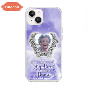 Custom Personalized Memorial Phone Case - Upload Photo - Memorial Gift Idea For Family Member/ Pet Owner - A Big Piece Of My Heart Lives In Heaven - Case For iPhone And Samsung