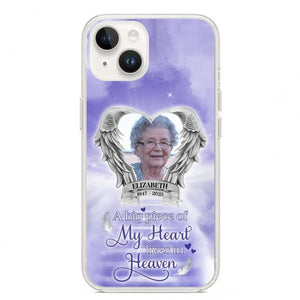 Custom Personalized Memorial Phone Case - Upload Photo - Memorial Gift Idea For Family Member/ Pet Owner - A Big Piece Of My Heart Lives In Heaven - Case For iPhone And Samsung