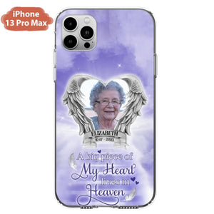 Custom Personalized Memorial Phone Case - Upload Photo - Memorial Gift Idea For Family Member/ Pet Owner - A Big Piece Of My Heart Lives In Heaven - Case For iPhone And Samsung