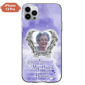 Custom Personalized Memorial Phone Case - Upload Photo - Memorial Gift Idea For Family Member/ Pet Owner - A Big Piece Of My Heart Lives In Heaven - Case For iPhone And Samsung