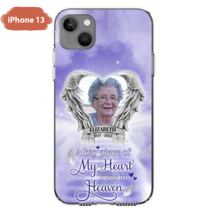 Custom Personalized Memorial Phone Case - Upload Photo - Memorial Gift Idea For Family Member/ Pet Owner - A Big Piece Of My Heart Lives In Heaven - Case For iPhone And Samsung