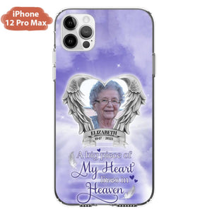 Custom Personalized Memorial Phone Case - Upload Photo - Memorial Gift Idea For Family Member/ Pet Owner - A Big Piece Of My Heart Lives In Heaven - Case For iPhone And Samsung