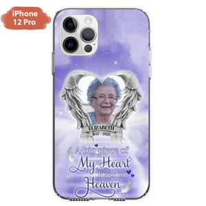 Custom Personalized Memorial Phone Case - Upload Photo - Memorial Gift Idea For Family Member/ Pet Owner - A Big Piece Of My Heart Lives In Heaven - Case For iPhone And Samsung