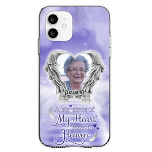 Custom Personalized Memorial Phone Case - Upload Photo - Memorial Gift Idea For Family Member/ Pet Owner - A Big Piece Of My Heart Lives In Heaven - Case For iPhone And Samsung