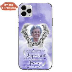 Custom Personalized Memorial Phone Case - Upload Photo - Memorial Gift Idea For Family Member/ Pet Owner - A Big Piece Of My Heart Lives In Heaven - Case For iPhone And Samsung