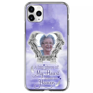 Custom Personalized Memorial Phone Case - Upload Photo - Memorial Gift Idea For Family Member/ Pet Owner - A Big Piece Of My Heart Lives In Heaven - Case For iPhone And Samsung