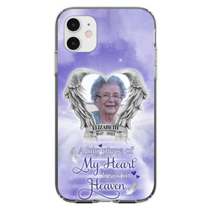 Custom Personalized Memorial Phone Case - Upload Photo - Memorial Gift Idea For Family Member/ Pet Owner - A Big Piece Of My Heart Lives In Heaven - Case For iPhone And Samsung