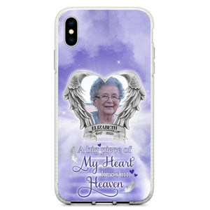 Custom Personalized Memorial Phone Case - Upload Photo - Memorial Gift Idea For Family Member/ Pet Owner - A Big Piece Of My Heart Lives In Heaven - Case For iPhone And Samsung