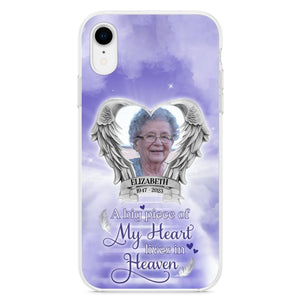 Custom Personalized Memorial Phone Case - Upload Photo - Memorial Gift Idea For Family Member/ Pet Owner - A Big Piece Of My Heart Lives In Heaven - Case For iPhone And Samsung