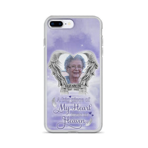 Custom Personalized Memorial Phone Case - Upload Photo - Memorial Gift Idea For Family Member/ Pet Owner - A Big Piece Of My Heart Lives In Heaven - Case For iPhone And Samsung