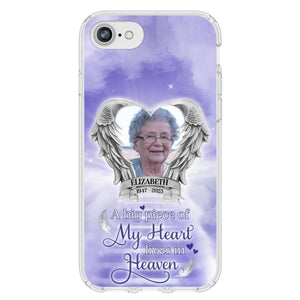 Custom Personalized Memorial Phone Case - Upload Photo - Memorial Gift Idea For Family Member/ Pet Owner - A Big Piece Of My Heart Lives In Heaven - Case For iPhone And Samsung