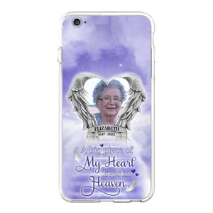 Custom Personalized Memorial Phone Case - Upload Photo - Memorial Gift Idea For Family Member/ Pet Owner - A Big Piece Of My Heart Lives In Heaven - Case For iPhone And Samsung