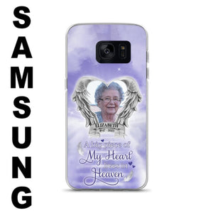 Custom Personalized Memorial Phone Case - Upload Photo - Memorial Gift Idea For Family Member/ Pet Owner - A Big Piece Of My Heart Lives In Heaven - Case For iPhone And Samsung
