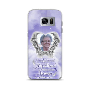 Custom Personalized Memorial Phone Case - Upload Photo - Memorial Gift Idea For Family Member/ Pet Owner - A Big Piece Of My Heart Lives In Heaven - Case For iPhone And Samsung