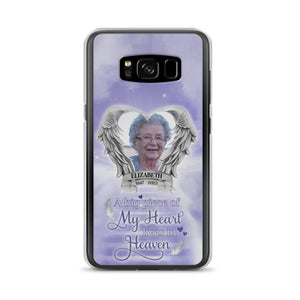 Custom Personalized Memorial Phone Case - Upload Photo - Memorial Gift Idea For Family Member/ Pet Owner - A Big Piece Of My Heart Lives In Heaven - Case For iPhone And Samsung
