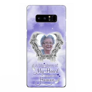 Custom Personalized Memorial Phone Case - Upload Photo - Memorial Gift Idea For Family Member/ Pet Owner - A Big Piece Of My Heart Lives In Heaven - Case For iPhone And Samsung