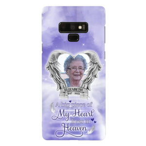 Custom Personalized Memorial Phone Case - Upload Photo - Memorial Gift Idea For Family Member/ Pet Owner - A Big Piece Of My Heart Lives In Heaven - Case For iPhone And Samsung