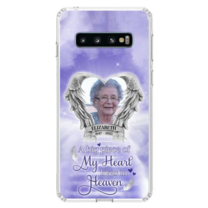 Custom Personalized Memorial Phone Case - Upload Photo - Memorial Gift Idea For Family Member/ Pet Owner - A Big Piece Of My Heart Lives In Heaven - Case For iPhone And Samsung