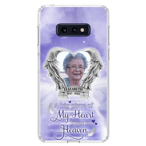 Custom Personalized Memorial Phone Case - Upload Photo - Memorial Gift Idea For Family Member/ Pet Owner - A Big Piece Of My Heart Lives In Heaven - Case For iPhone And Samsung