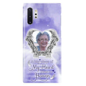 Custom Personalized Memorial Phone Case - Upload Photo - Memorial Gift Idea For Family Member/ Pet Owner - A Big Piece Of My Heart Lives In Heaven - Case For iPhone And Samsung